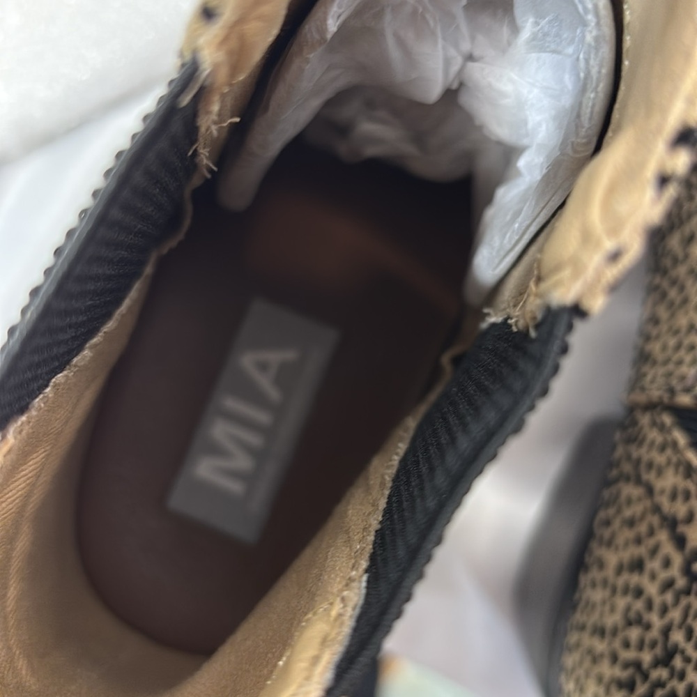MIA Leopard Print Ankle Booties in Tan and Black - Picture 7 of 14